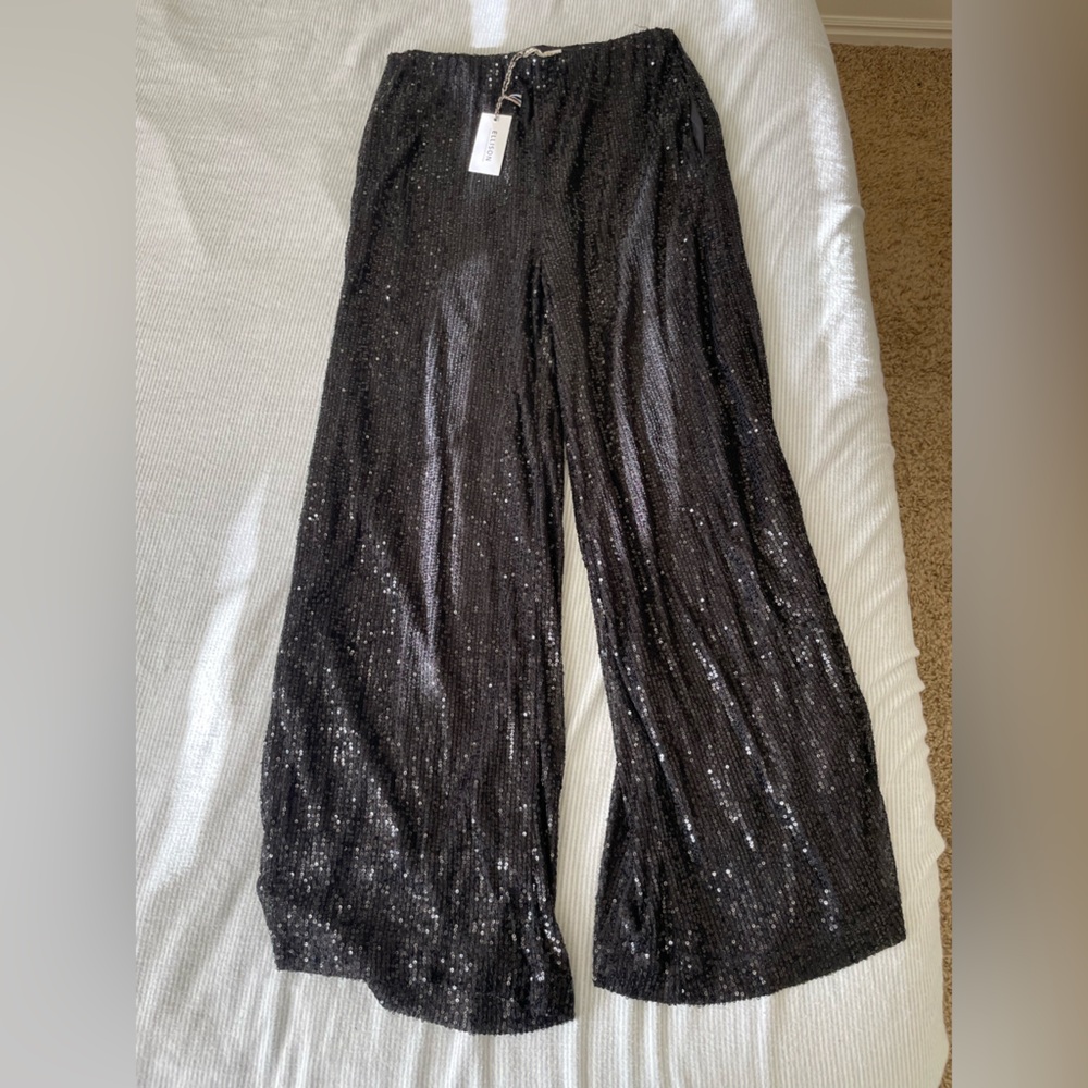 NWT BLACK SEQUIN PANTS
